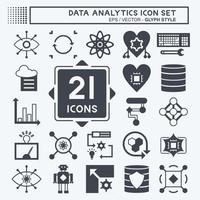 Data Analytics Icon Set. suitable for data analytics symbol. glyph style. simple design editable. design template vector. simple symbol illustration