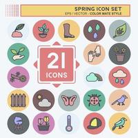 Spring Icon Set. suitable for Spring symbol. color mate style. simple design editable. design template vector. simple symbol illustration vector