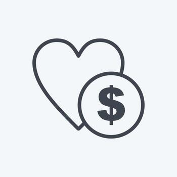 Icon Donation. suitable for Community symbol. line style. simple design editable. design template vector. simple symbol illustration vector