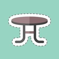 Sticker line cut Coffee Table. suitable for Home symbol. simple design editable. design template vector. simple symbol illustration vector