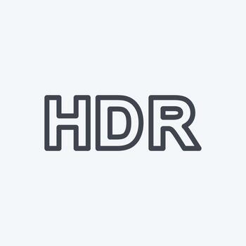 Icon HDR On. suitable for Photo Editing symbol. line style. simple design editable. design template vector. simple symbol illustration vector