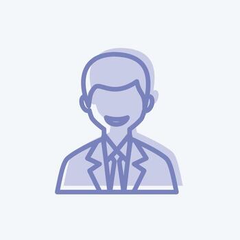 icono de usuario masculino. adecuado para el símbolo de la interfaz web. estilo de dos tonos. diseño simple editable. vector de plantilla de diseño. ilustración de símbolo simple