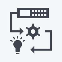 Icon Machine Learning. suitable for data analytics symbol. glyph style. simple design editable. design template vector. simple symbol illustration vector