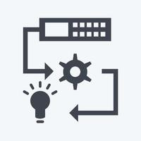 aprendizaje automático de iconos. adecuado para el símbolo de análisis de datos. estilo de glifo. diseño simple editable. vector de plantilla de diseño. ilustración de símbolo simple