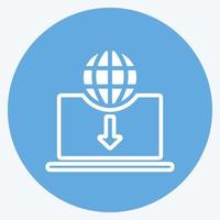 Icon Digital Commerce. suitable for Education symbol. blue eyes style. simple design editable. design template vector. simple symbol illustration vector