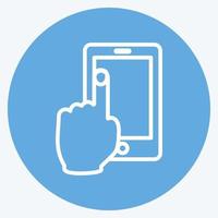 Icon Using Cell Phone. suitable for Hand Actions symbol. blue eyes style. simple design editable. design template vector. simple symbol illustration vector