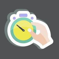 Sticker Holding Stopwatch. suitable for Hand Actions symbol. simple design editable. design template vector. simple symbol illustration vector