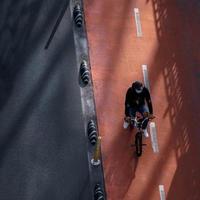 Bilbao, Vizcaya, Spain, 2022 - cyclist on the steet photo