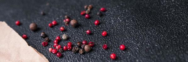 allspice peppercorn mix black, pink, pepper spices healthy meal food diet snack on the table copy space photo