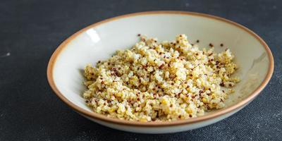 bulgur quinoa porridge cereal mix fresh healthy meal food diet snack on the table copy space photo