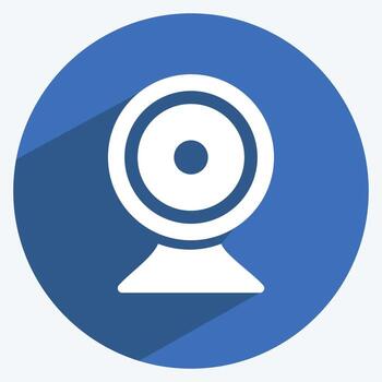 icono de comunicación de vídeo. adecuado para su símbolo de servicios. estilo de sombra larga. diseño simple editable. vector de plantilla de diseño. ilustración de símbolo simple