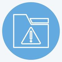 Icon Warning on Folder. suitable for User Interface symbol. blue eyes style. simple design editable. design template vector. simple symbol illustration vector