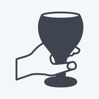 Icon Holding Wine Goblet. suitable for Hand Actions symbol. glyph style. simple design editable. design template vector. simple symbol illustration vector