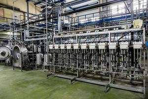 factory  for the production of starch from potatoes. The interior of the enterprise. Chemical production photo