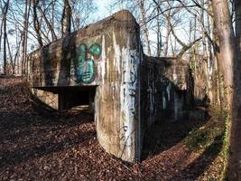 Old port, abandoned buildings, bridges, graffiti on the walls of houses in Strasbourg photo