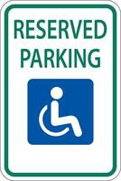 Accessible Reserved Parking Sign On White Background vector