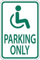 Accessible Parking Sign On White Background vector