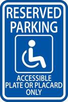 Accessible Parking Sign On White Background vector