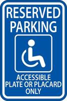 Accessible Parking Sign On White Background vector