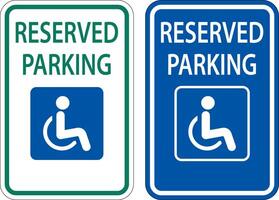 Accessible Reserved Parking Sign On White Background vector