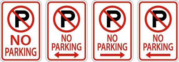 No Parking Sign On White Background vector