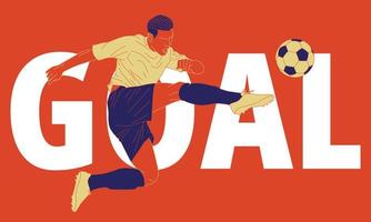 ilustración de jugador de fútbol en acción vector