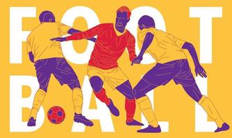 Illustration of soccer player in action. Isolate background. vector