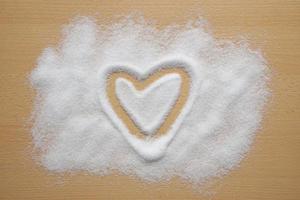 heart shape drawn in sugar photo