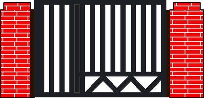 House gate iron gate flat style vector good for element design