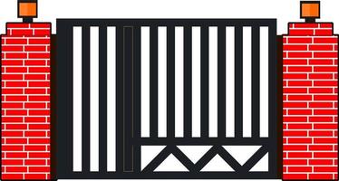 House gate iron gate flat style vector good for element design