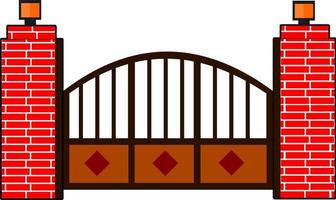 House gate iron gate flat style vector good for element design
