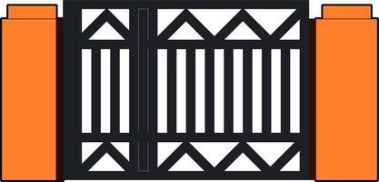 puerta de la casa puerta de hierro vector de estilo plano bueno para el diseño de elementos