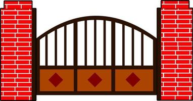 House gate iron gate flat style vector good for element design