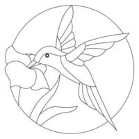 Harming bird coloring page Premium Vector