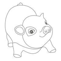 cute pigs coloring page outline vector