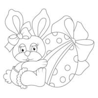 Cute Happy Easter Coloring Pages vector