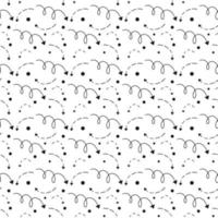 Seamless pattern with different black directions arrows and dots on the white background. Simple vector pattern for notebook, textile, packaging and decorative paper.