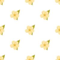 Seamless pattern with yellow plumeria flowers on a white background. Background for greeting cards, wedding invitations, womens pattern for clothes, decorative paper and much more. vector