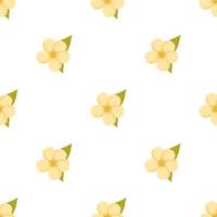 Seamless pattern with yellow plumeria flowers on a white background. Background for greeting cards, wedding invitations, womens pattern for clothes, decorative paper and much more. vector