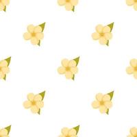 patrón impecable con flores de plumeria amarillas sobre un fondo blanco. fondo para tarjetas de felicitación, invitaciones de boda, patrón de mujer para ropa, papel decorativo y mucho más. vector