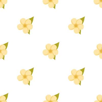 Seamless pattern with yellow plumeria flowers on a white background. Background for greeting cards, wedding invitations, womens pattern for clothes, decorative paper and much more.