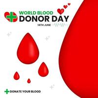 plantilla de redes sociales del día mundial del donante de sangre vector
