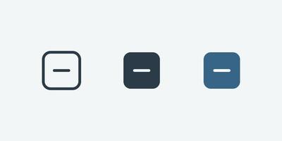 Minus vector icon isolated for web and app design interfaces