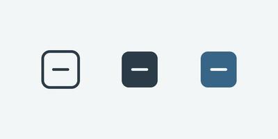 Minus vector icon isolated for web and app design interfaces