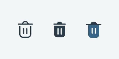 Trash can vector icon isolated for web and app design interfaces