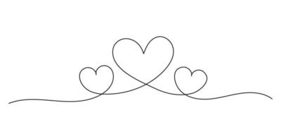 Heart continuous line art drawing minimalism design on white background vector