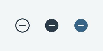 Minus vector icon isolated for web and app design interfaces