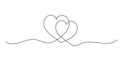 Heart continuous line art drawing minimalism design on white background vector