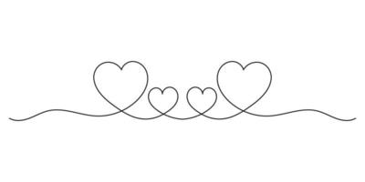 Heart continuous line art drawing minimalism design on white background vector
