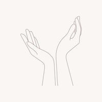 Continuous Line Art Drawing of Hands Couple in a Trendy Minimalist Style vector